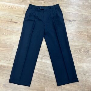 Brooks Brothers Brooksease Charcoal Wool Dress Pants Mens Size 33R With Flaw VTG